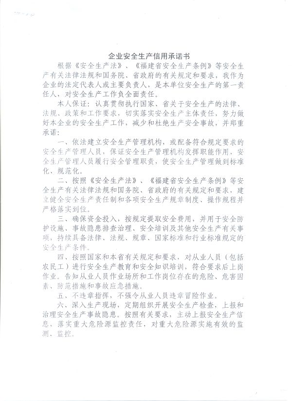 企業(yè)安全生產(chǎn)信用承諾書--1